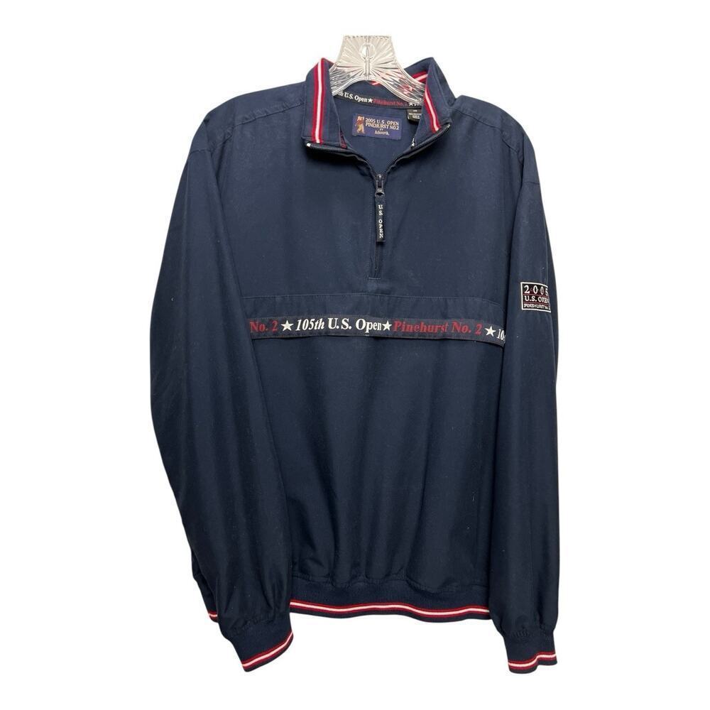 2005 US Open Pinehurst Oxford Golf Navy Blue Pullover Packable Jacket XS
